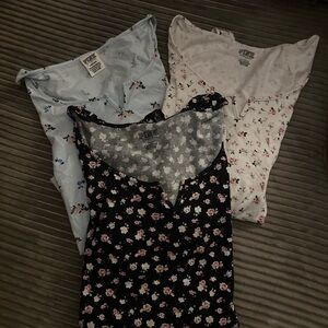 PINK Victoria's Secret Floral Bodysuits
